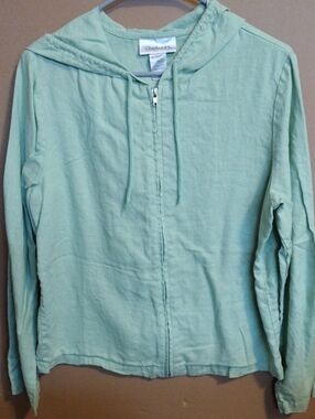 Chadwicks Light Mint Zip Front Hooded Sweatshirt